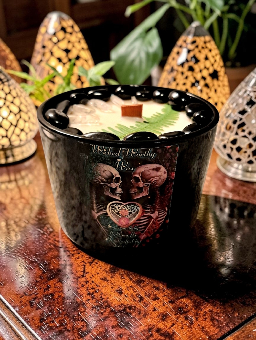Hand Crafted , Wicked Worthy Wax, Walking Crystal Woods 16 oz candle - Picture 3 of 3